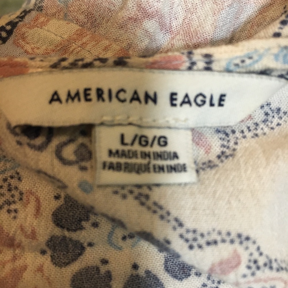 American Eagle Outfitters Pastel Floral Boho Peplum Blouse - Picture 5 of 7